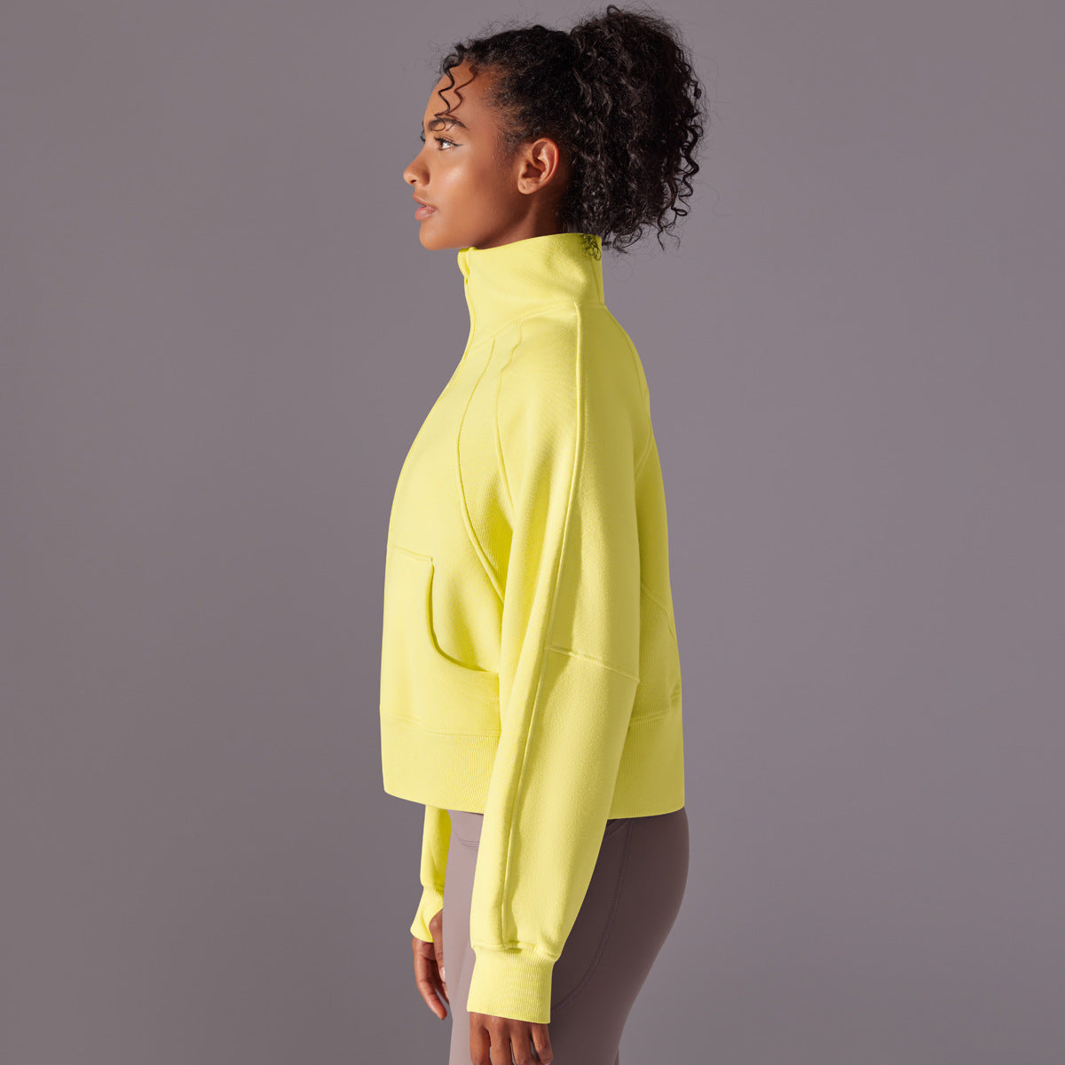 High Collar Zipped Sweatshirt