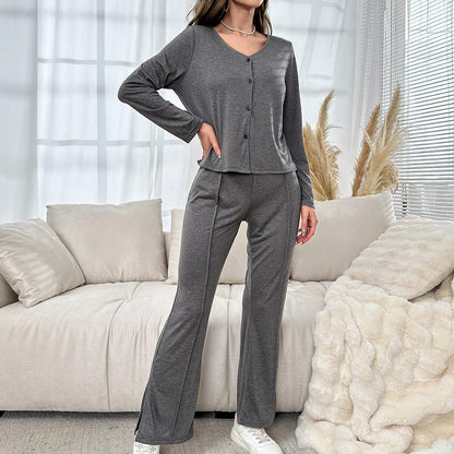 Soft Grey Long Sleeved Pajamas