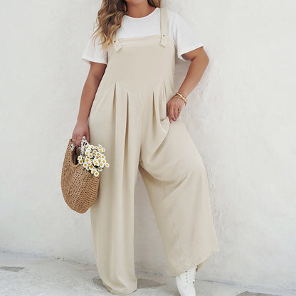 Apricot Loose Wide Leg Overalls