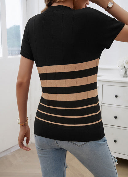 Elegant Slim Striped Sweater Top