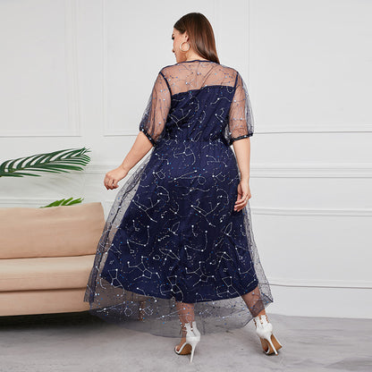 Blue French Hepburn Dress