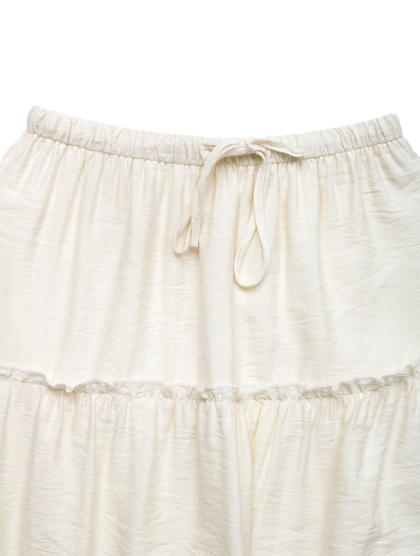 Ivory Tiered Midi Skirt