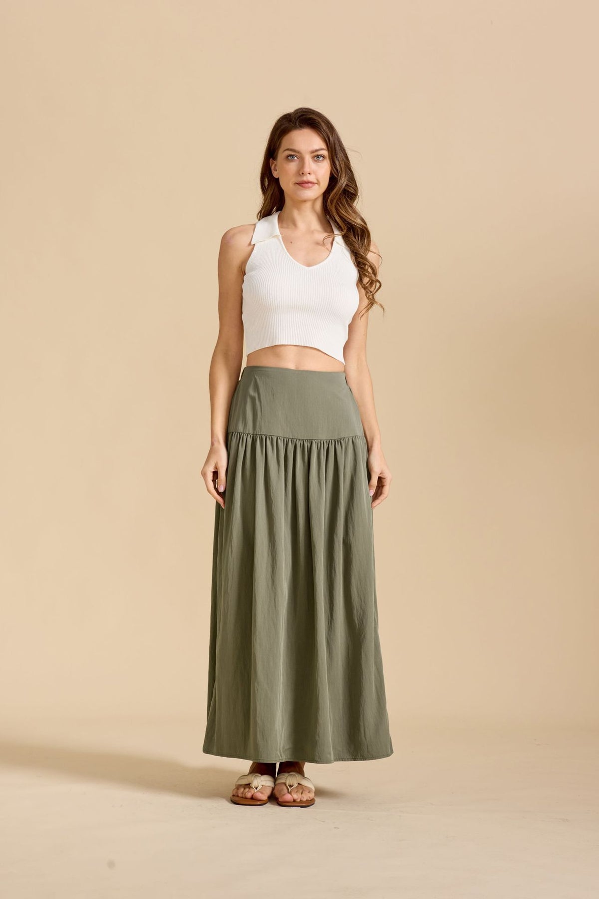 Cotton Maxi Skirt w/ Pockets