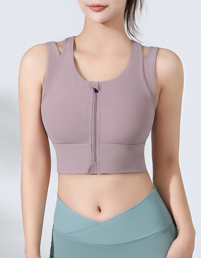Front Zipper Sports Bra