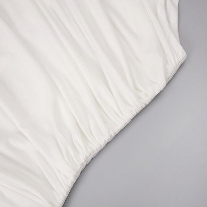 White Summer Asymmetric Maxi Split Dress