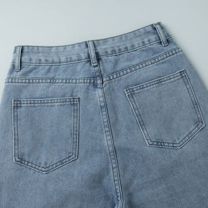 High Waist Straight Jeans