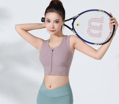 Front Zipper Sports Bra