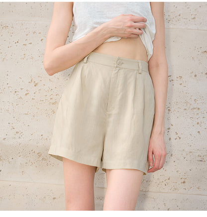 Tencel Linen High Waist Shorts