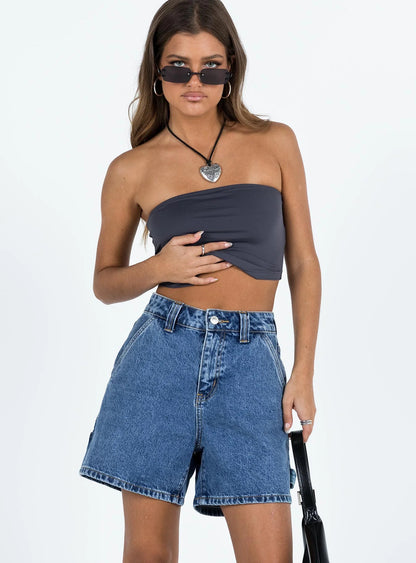 Summer Street Hipster Washed Overalls Denim Shorts