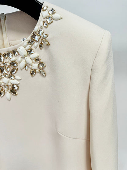 Beads & Diamond Long Sleeve Dress