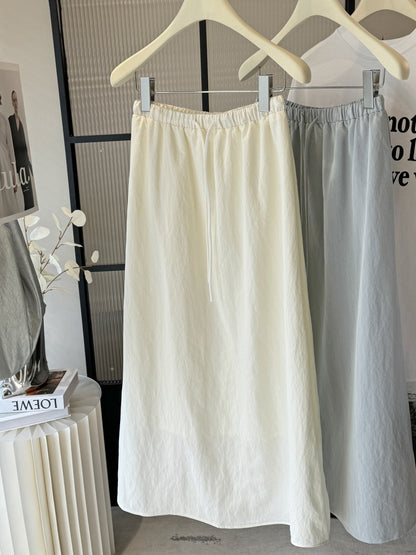 Casual A line Skirt Midi Cotton Skirt