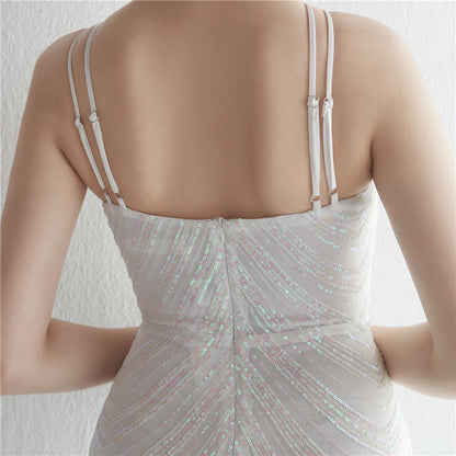 Beaded Halter Elegant Gown
