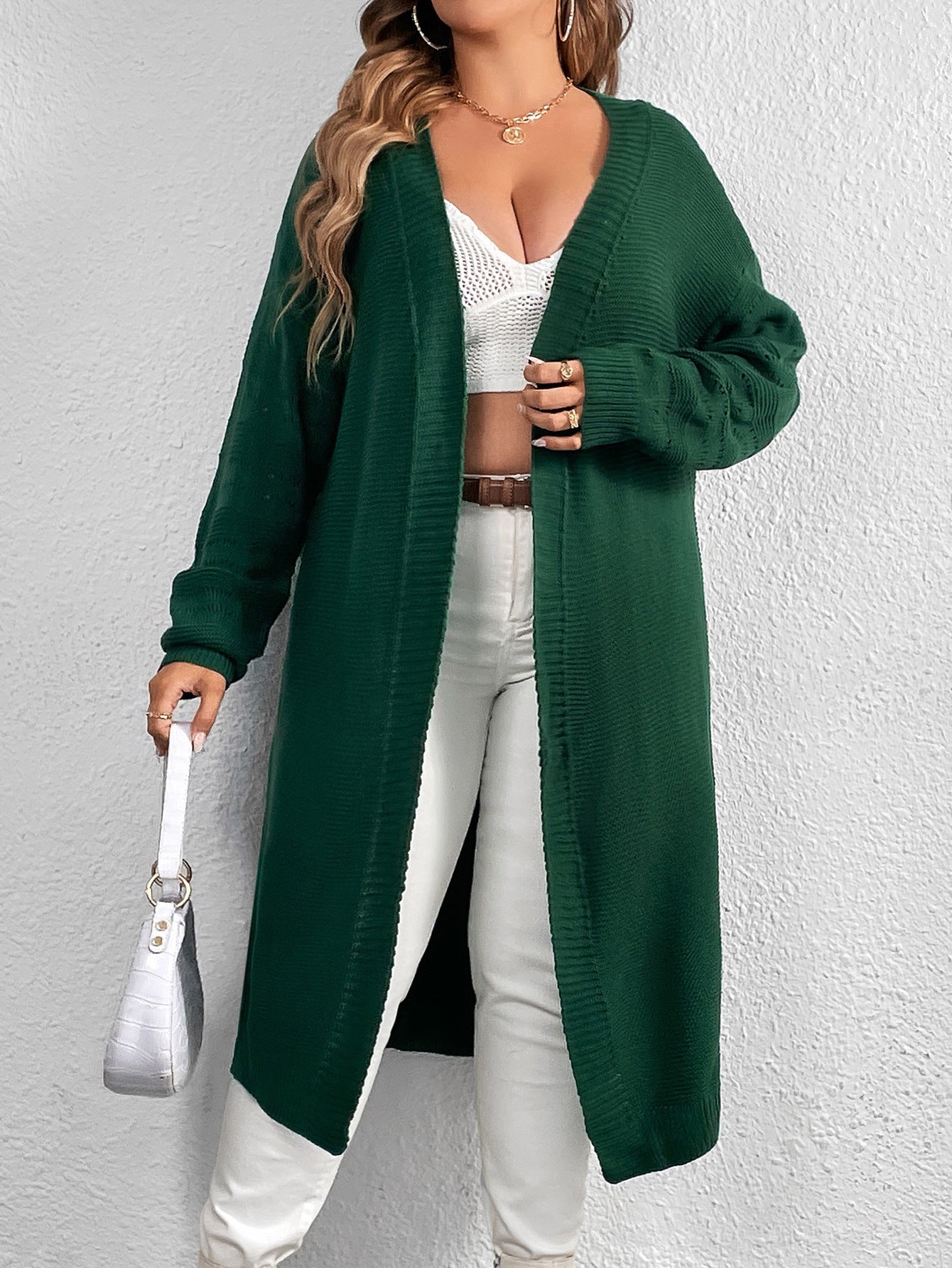 Green Midi Knitted Cardigan