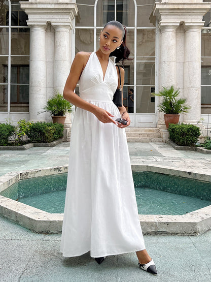 Cotton Halter Maxi Dress