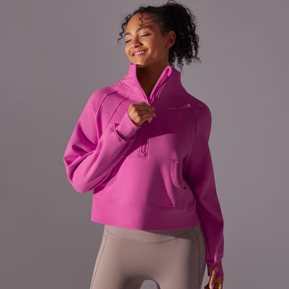 High Collar Zipped Sweatshirt