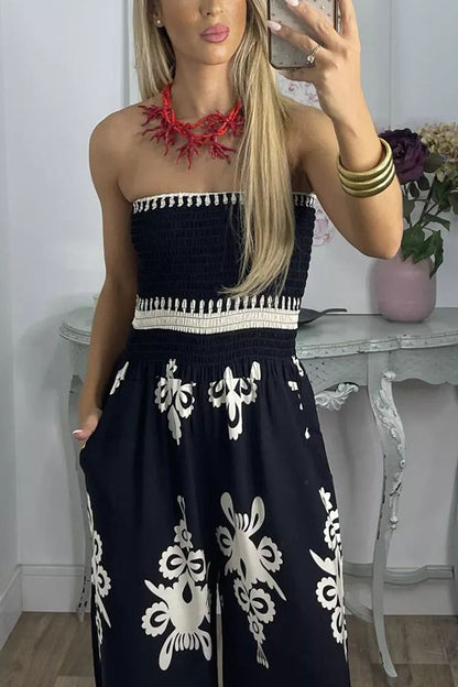 Strapless Printed Jumpsuit