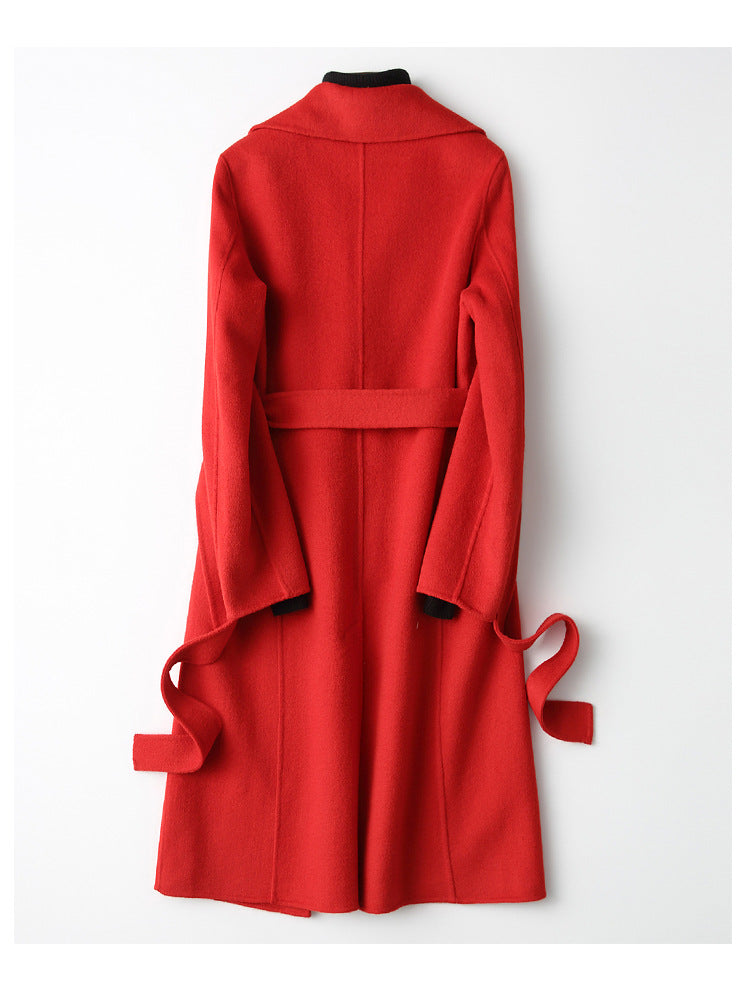 Premium Double-Faced Woolen Mid-Length Coat