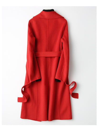 Premium Double-Faced Woolen Mid-Length Coat