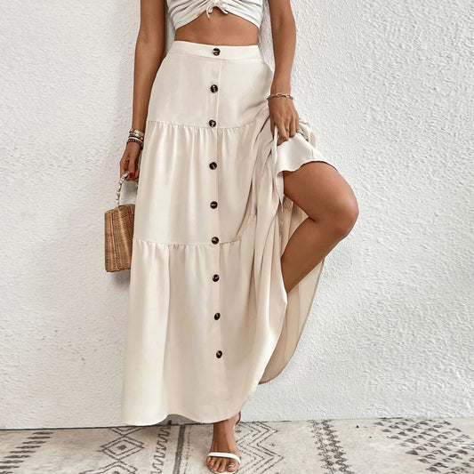 Elastic Waist Tiered Skirt
