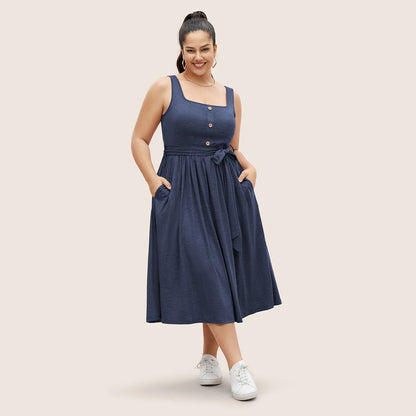 Christie Square Neck Midi Dress