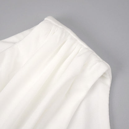 White Summer Asymmetric Maxi Split Dress