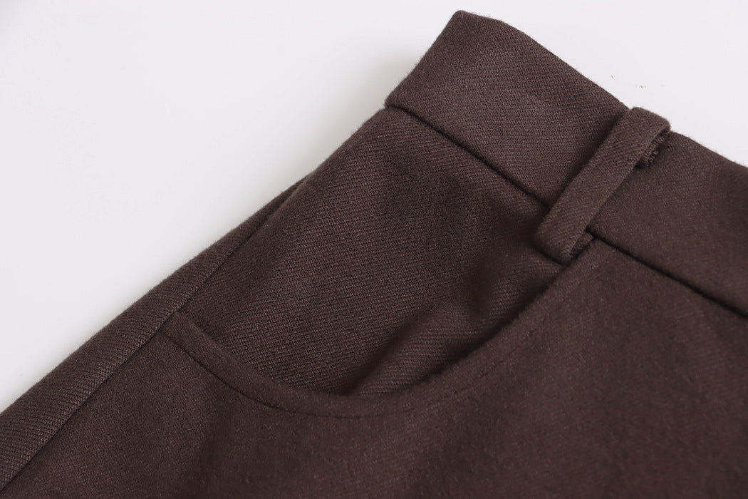 Grazina Brown Woolen Skirt