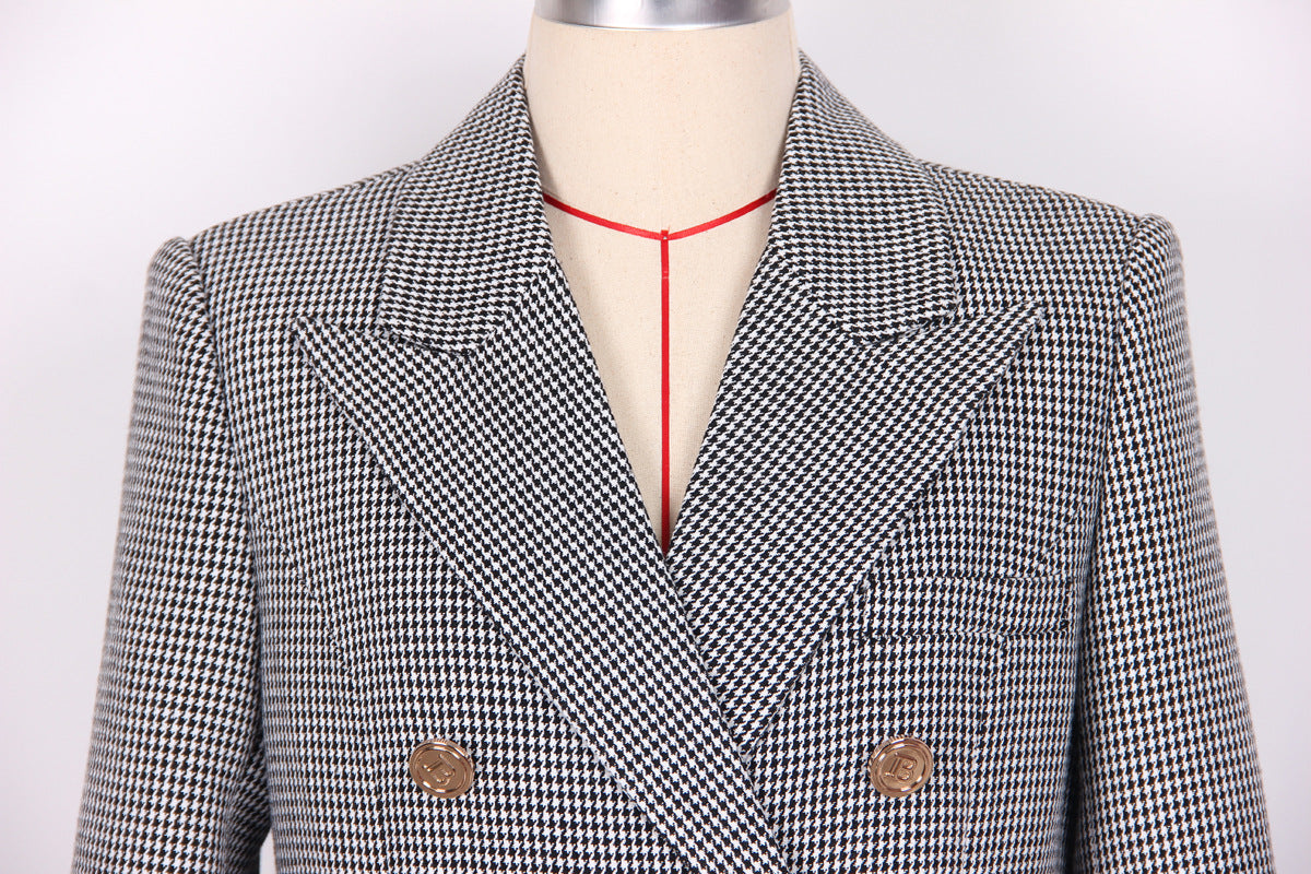 Houndstooth Trench Coat