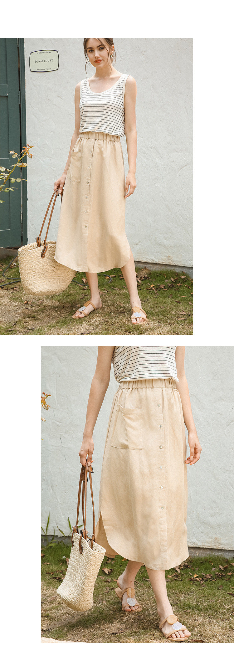 French Striped Linen Top