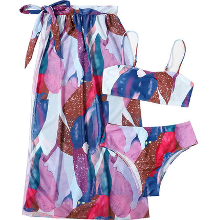 Colourful Three-Piece Bikini Set