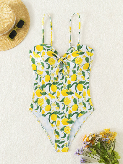 Lemon print One piece Swimsuit