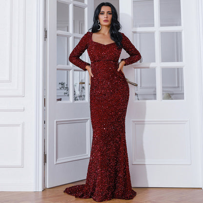 Sequin Fishtail Sweetheart Dress