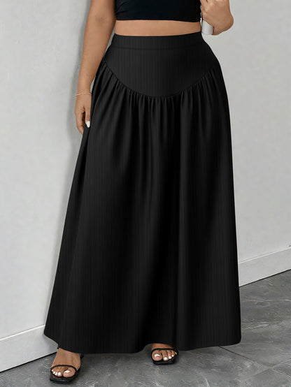 Black Pleated Maxi Skirt