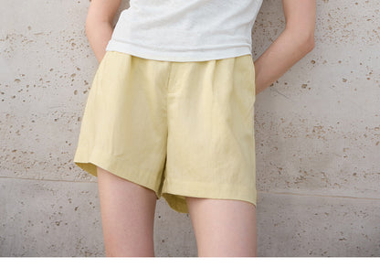 Tencel Linen High Waist Shorts