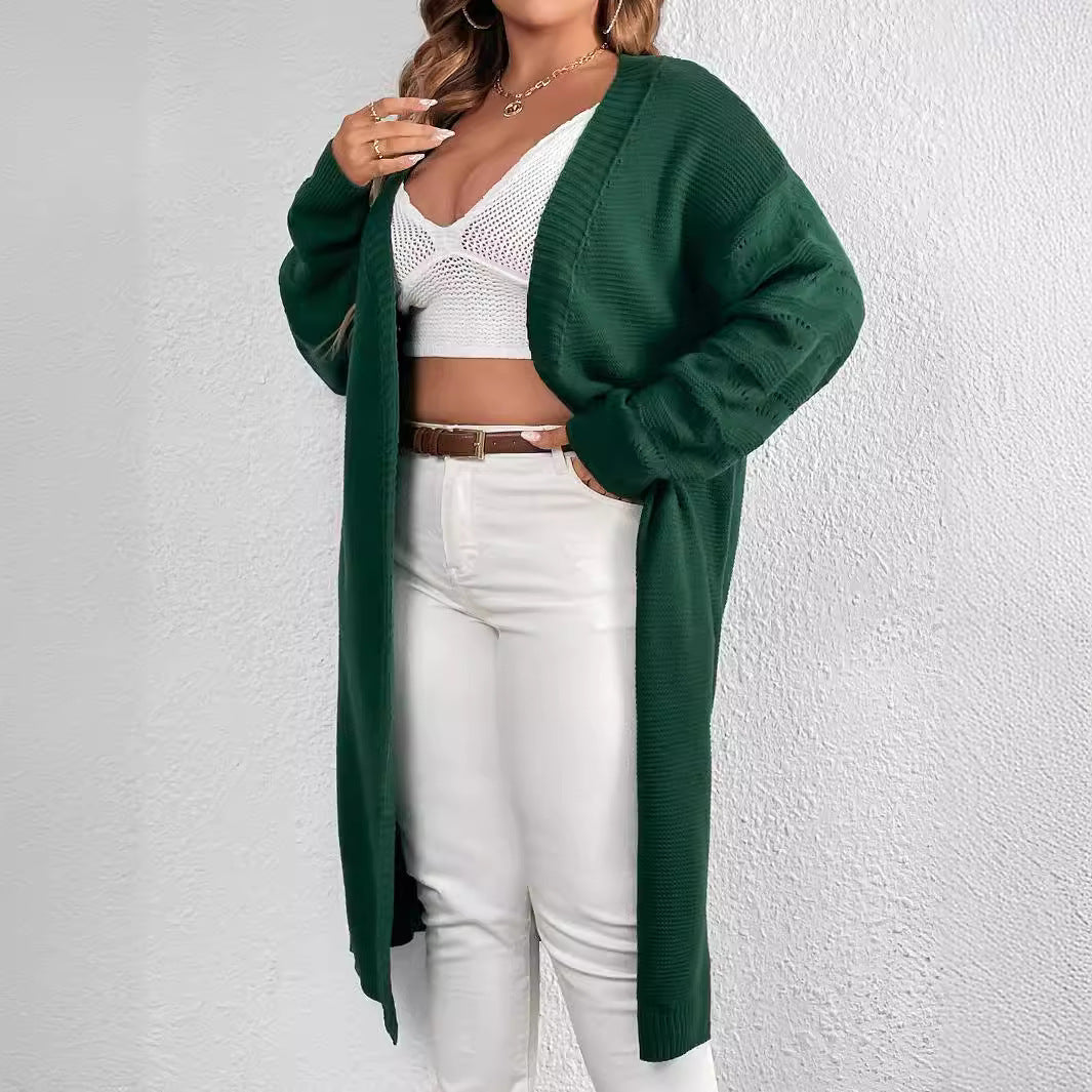Green Midi Knitted Cardigan