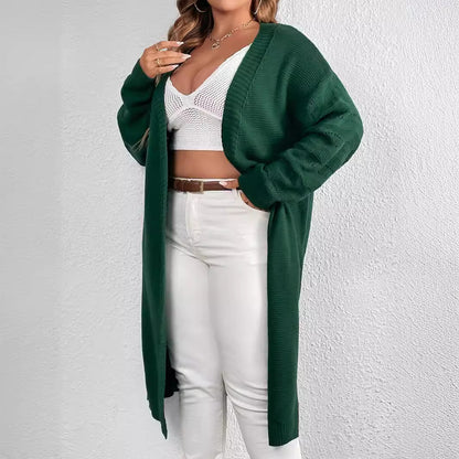 Green Midi Knitted Cardigan