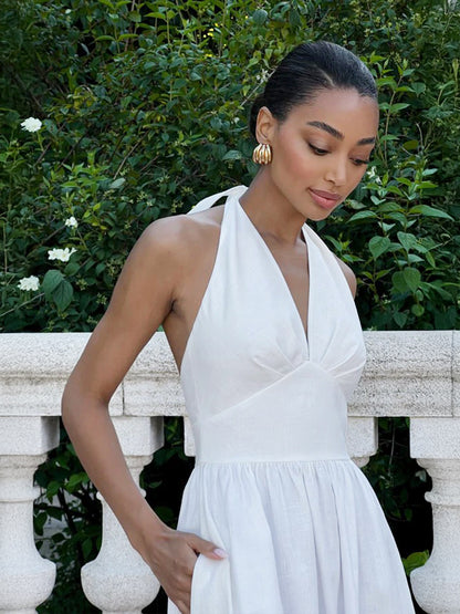 Cotton Halter Maxi Dress