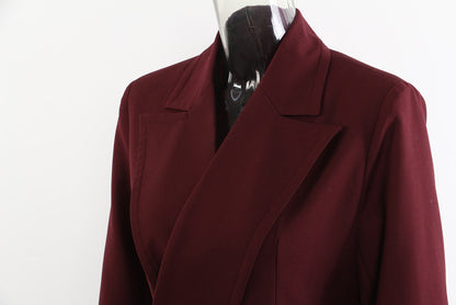 Angola Red Personality Collar Mid Length Blazer