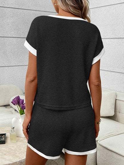 Summer Shorts Knit Two Piece Set