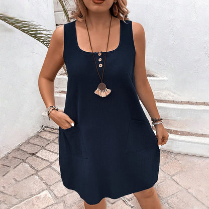 Simple Navy Niche Dress
