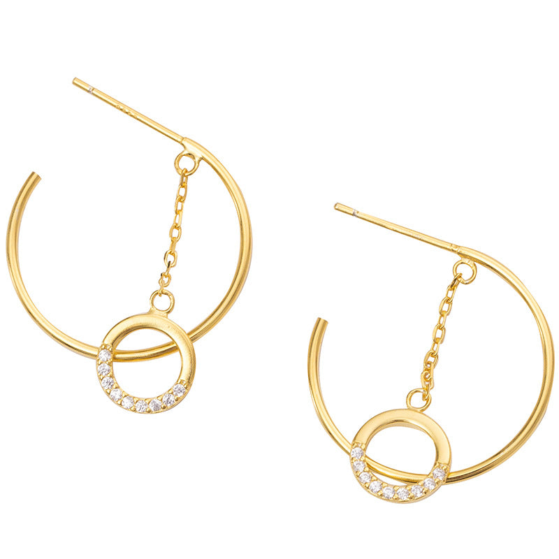 C Shaped Geometric Design Earrings