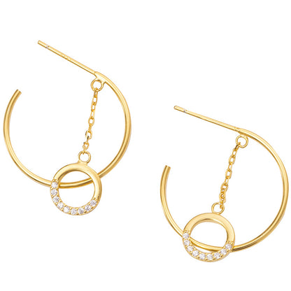 C Shaped Geometric Design Earrings