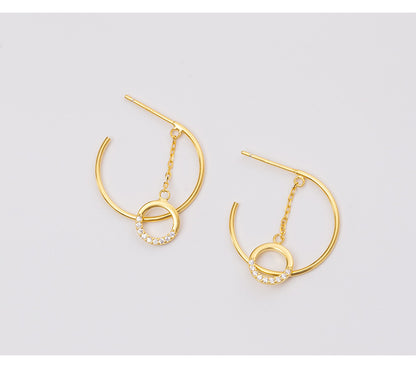 C Shaped Geometric Design Earrings