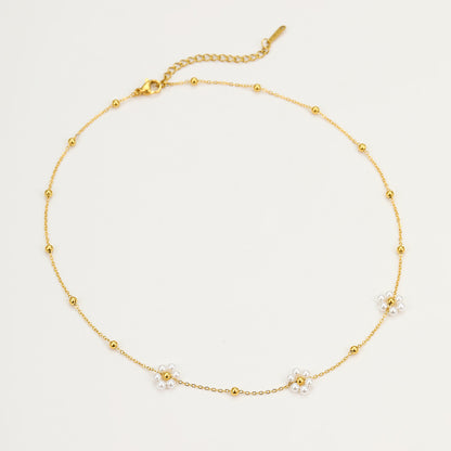 Pearl Floral Tassel Necklace