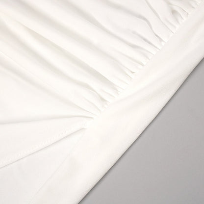 White Summer Asymmetric Maxi Split Dress