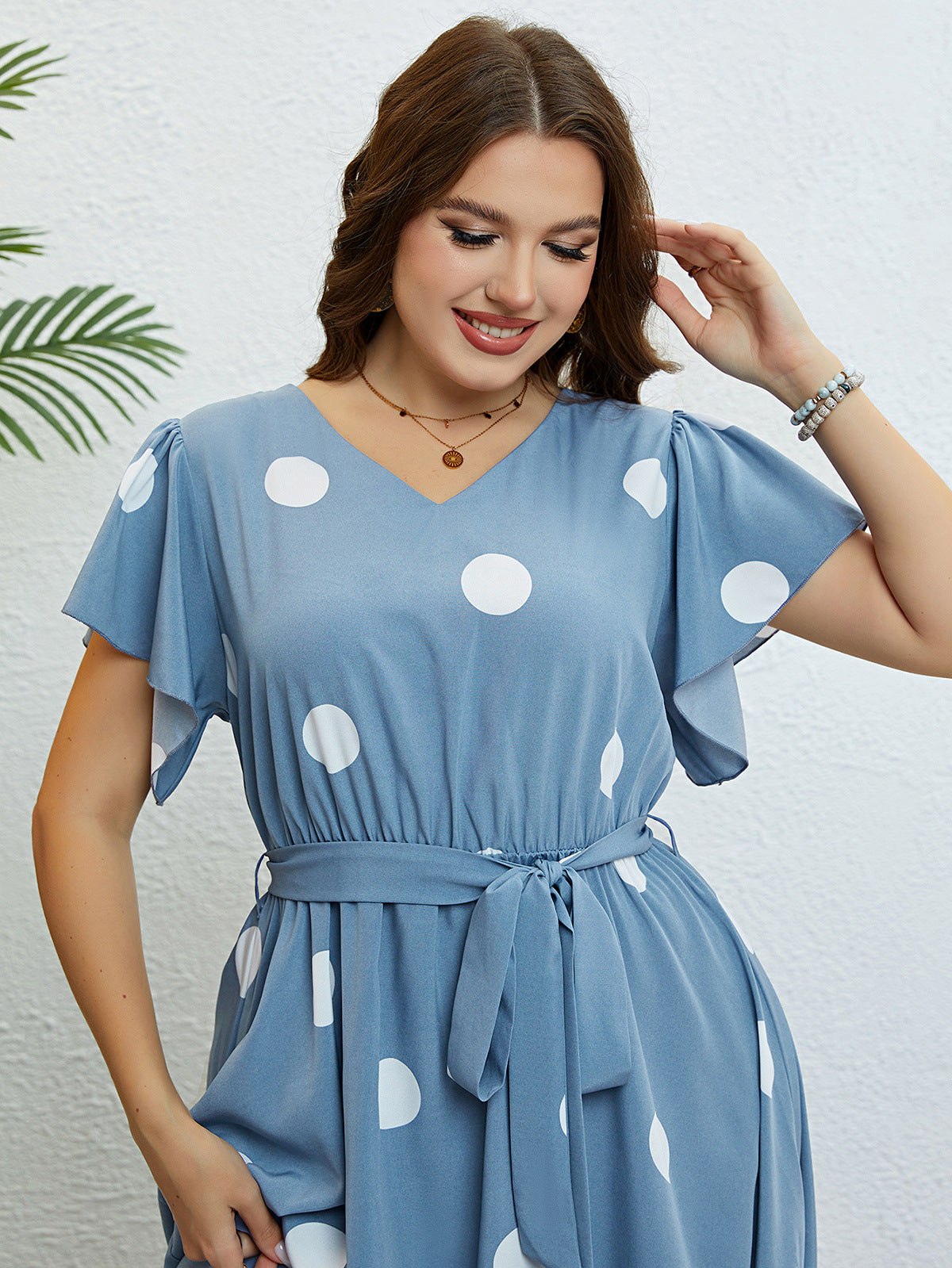 Blue Polka Dot Summer Dress