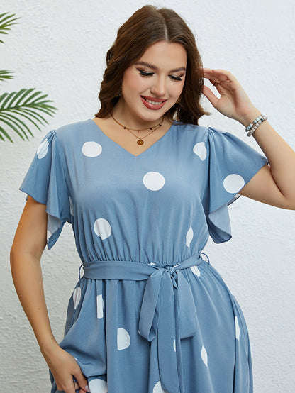 Blue Polka Dot Summer Dress