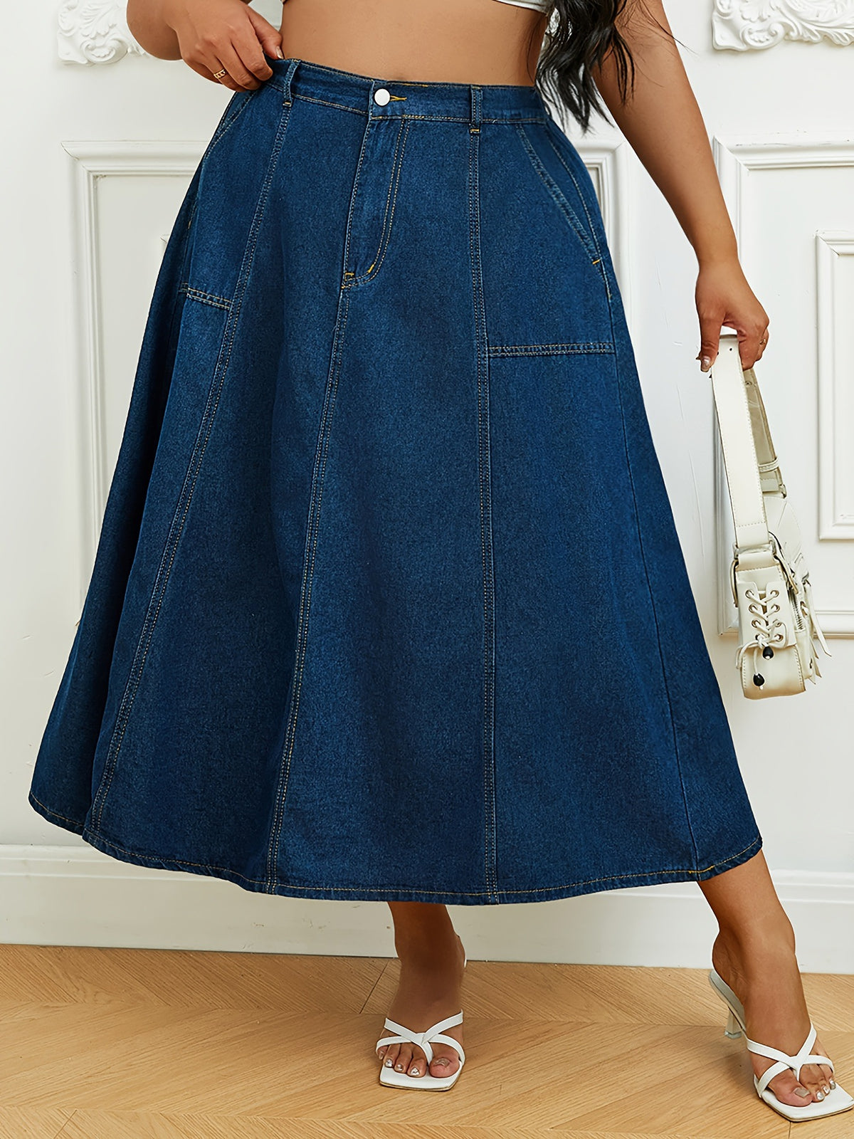 Denim Midi Skirt
