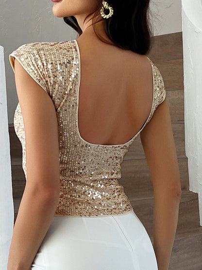 Backless Sequin Top