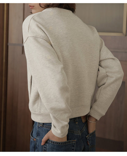 French V neck Cotton Cardigan