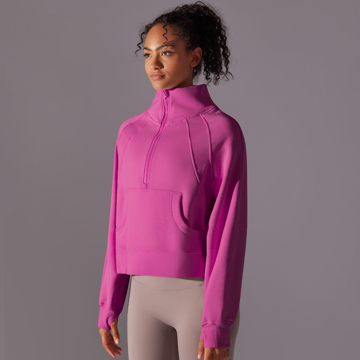 High Collar Zipped Sweatshirt